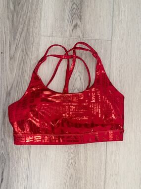 Lululemon Energy Bra Manifesto 20YR Foil Dark Red Size  8 Limited Edition